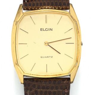 エルジン(ELGIN)のELGIN(エルジン) 腕時計 - メンズ 社外ベルト ゴールド(その他)