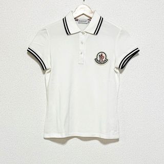 モンクレール(MONCLER)のMONCLER(モンクレール) 半袖ポロシャツ サイズXS レディース美品  - 白×ダークネイビー×マルチ(ポロシャツ)