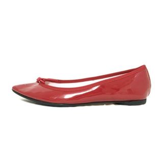 repetto - repetto(レペット) フラットシューズ 38 レディース - レッド アウトソール張替済 エナメル（レザー）