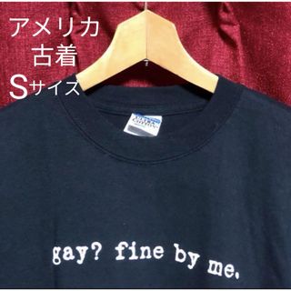 美品 アメリカ古着☆メッセージTシャツ☆Sサイズ 黒 ブラック LGBT(Tシャツ/カットソー(半袖/袖なし))