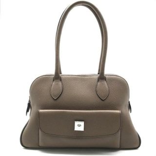 美品 HERMES エルメス カラバス35 トリヨンクレマンス エトゥープ ハンド ショルダー バッグ シカクM刻印 a3685