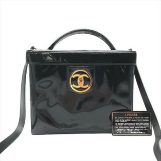 シャネル(CHANEL)の良品 CHANEL シャネル パテント ココマーク 2WAY バニティ ハンド ショルダー バッグ ブラック a3273(ハンドバッグ)