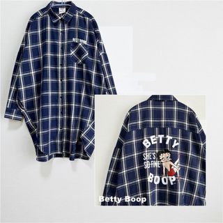 【BETTYBOOP】DENIFITSコラボ ベティープリント シャツワンピース