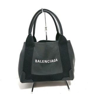 バレンシアガ(Balenciaga)のBALENCIAGA(バレンシアガ) トートバッグ ネイビーカバスXS 390346 黒×白 レザー×キャンバス(トートバッグ)