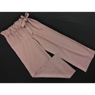 ZARA TRF ザラ トラファ 千鳥格子 リボン ワイド パンツ sizeS/白ｘボルドー ■◇ レディース(その他)