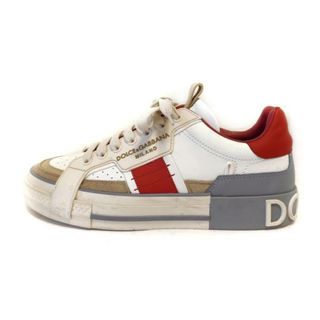 ドルチェアンドガッバーナ(DOLCE&GABBANA)のDOLCE&GABBANA(ドルチェアンドガッバーナ) スニーカー 6 メンズ - 白×アイボリー×マルチ インソール取外し可 レザー×スエード(スニーカー)