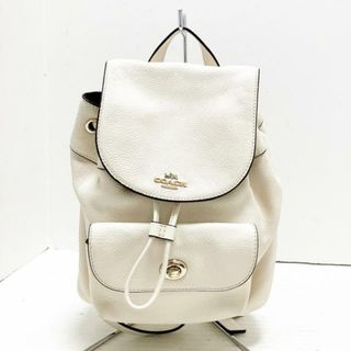 コーチ(COACH)のCOACH(コーチ) リュックサック ペブルド レザー ビリー ミニ バックパック F37621 白 レザー(リュック/バックパック)