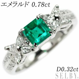 Pt900 エメラルド ダイヤモンド リング 0.78ct D0.32ct(リング(指輪))