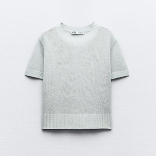 ザラ(ZARA)のzara プレーン ファインニット トップス(Tシャツ(半袖/袖なし))