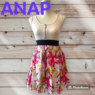 ANAP - 【新品未使用】ANAP ミニワンピース　花柄　ビーチ　丸洗いOK 海　