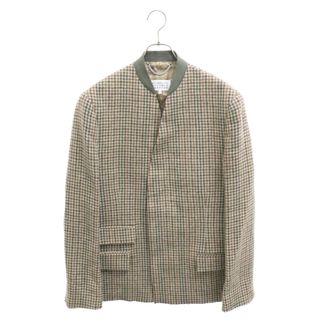 マルタンマルジェラ(Maison Martin Margiela)のMartin Margiela マルタンマルジェラ 23AW Tan Collarless Coat Jackt SI1BN0009 千鳥格子ノーカラージャケット(フライトジャケット)