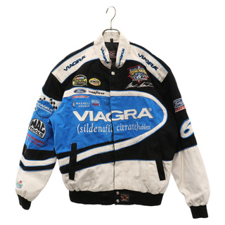 JH Design ジェイエイチデザイン Viagra Racing Jacket バイアグラレーシングジャケット ブラック/ホワイト(フライトジャケット)