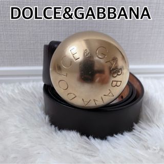 ドルチェアンドガッバーナ(DOLCE&GABBANA)の美品　DOLCE&GABBANA 希少メンズベルト　ブラウン×ゴールド(ベルト)