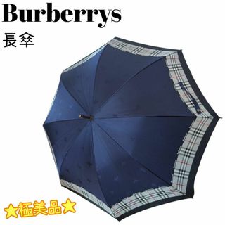 バーバリー(BURBERRY)の☆極美品☆ Burberrys 長傘 アンブレラ チェック柄 バンブーハンドル(傘)