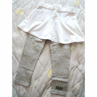 アナップキッズ(ANAP Kids)の[新品・未使用] ANAP Kids スカート付レギンス 100㎝ WH/GRY(パンツ/スパッツ)