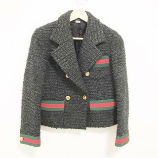 GUCCI(グッチ) ジャケット サイズ36 S レディース - 674335 ZAHVT 黒×ダークグレー×マルチ シェリー/長袖/ツイード/冬/秋