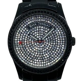 スタージュエリー(STAR JEWELRY)のSTAR JEWELRY(スタージュエリー) 腕時計 アイスタイム レディース 2008 Limited Model/クリスマス限定/ジルコニア文字盤・ベゼル 黒×クリア(腕時計)