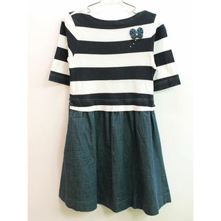 ファミリア(familiar)の【夏物 新入荷!】♪ファミリア/familiar♪130cm 半袖ワンピース紺×白【中古】子供服 キッズ kids 女の子 夏 onepi 715042(ワンピース)