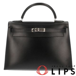 エルメス(Hermes)のエルメス ケリー32 外縫い  ボックスカーフ レディースハンドバッグ
 ブラック【中古】(ハンドバッグ)