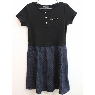 アニエスベー(agnes b.)の【夏物 新入荷!】♪アニエスb/アニエスベー/agnes b. ENFANT♪135cm 半袖ワンピース 黒×インディゴ【中古】子供服 キッズ kids 女の子 春夏 onepi 715042(ワンピース)