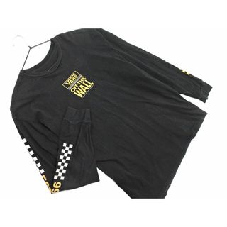 VANS - VANS バンズ ロゴ プリント 長袖 Tシャツ sizeL/黒 ■◇ メンズ