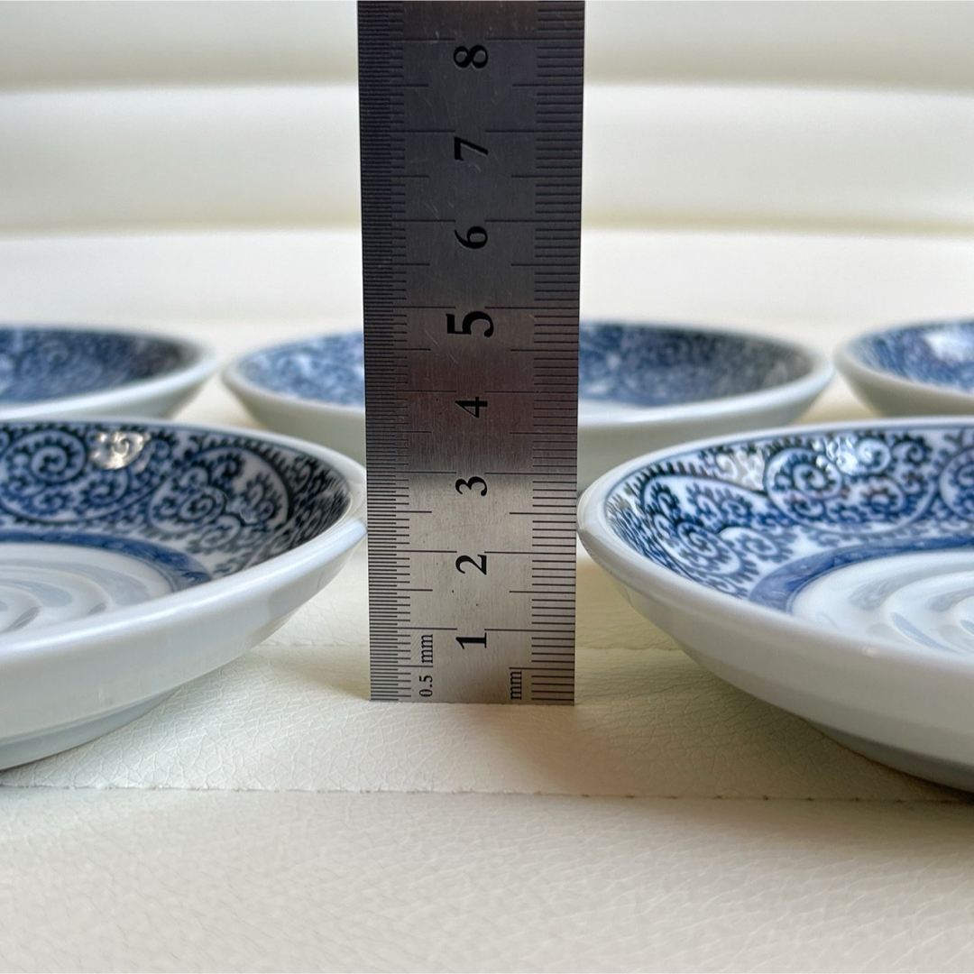 美濃焼 - 三洋陶器 龍峰窯 染付 蛸唐草 小皿揃 5枚セット 古 美濃焼 - 三洋陶器 龍峰窯 染付 蛸唐草 小皿揃 5枚セット 古