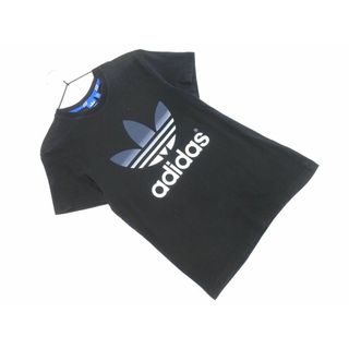 アディダス(adidas)のadidas アディダス ロゴ プリント カットソー sizeM/黒 ■◆ メンズ(Tシャツ/カットソー(半袖/袖なし))