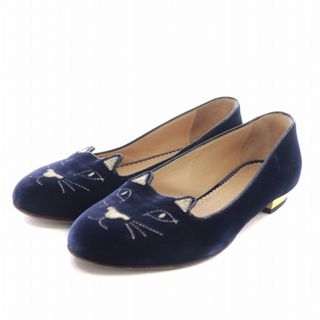 シャルロットオリンピア(Charlotte Olympia)のシャーロットオリンピア キティ パンプス ネコ キャット 36 23.0cm 紺(ハイヒール/パンプス)