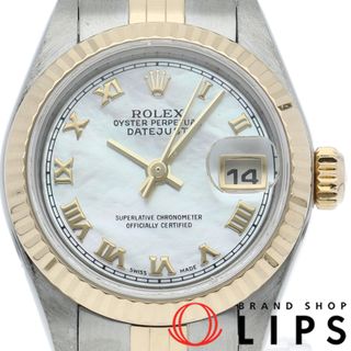 ロレックス(ROLEX)のロレックス デイトジャスト レディース時計 シェル Datejust Ladies 79173NR(K) K18YG/SS レディース時計 ホワイトシェル 仕上げ済 2001年 美品 【中古】(腕時計)