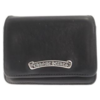 クロムハーツ(Chrome Hearts)のCHROME HEARTS クロムハーツ CARD CASE 3ポケット レザー カードケース 名刺入れ ブラック(名刺入れ/定期入れ)