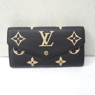 ルイヴィトン(LOUIS VUITTON)のルイ・ヴィトン 長財布
 バイカラー モノグラム・アンプラント ポルトフォイユ・サラ M80496 黒 Ft605152 中古(財布)