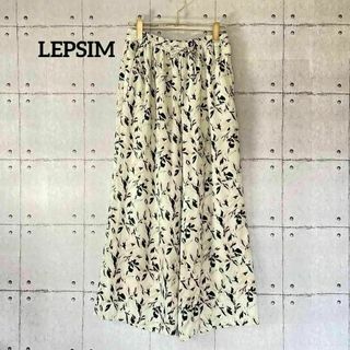 レプシィム(LEPSIM)の238レプシィム リーフ柄総柄イージーパンツ オフホワイト ウエストゴム フリー(その他)