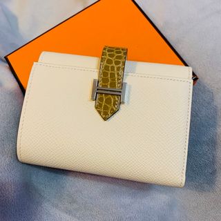 エルメス(Hermes)のエルメス 三つ折り財布 ベアン コンビネ タッチ ナタ/サブレ　アリゲーター(財布)