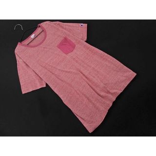 チャンピオン(Champion)のChampion チャンピオン 胸ポケット ロゴ 刺繍 Tシャツ sizeL/ピンク ■◆ レディース(Tシャツ(半袖/袖なし))