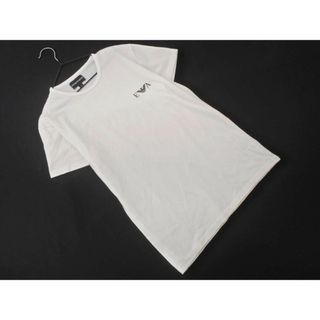 EMPORIO ARMANI エンポリオアルマーニ ロゴ プリント ワッペン Tシャツ sizeM/白 ■◆ レディース