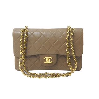 シャネル(CHANEL)のCHANEL シャネル マトラッセWフラップチェーンショルダーバッグ 2番台 ラムスキン 23cm ブラウン ゴールド金具 美品 中古 63980(ハンドバッグ)