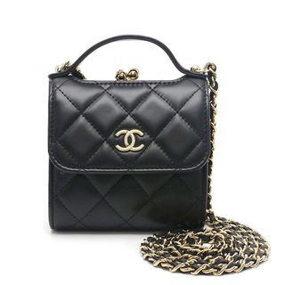 シャネル(CHANEL)のシャネル チェーンウォレット マトラッセ ココマーク ブラック がま口 2WAY(ショルダーバッグ)