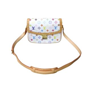 ルイヴィトン(LOUIS VUITTON)の新品同様 LOUIS VUITTON ルイヴィトン ソローニュ ショルダーバッグ 村上隆 モノグラムマルチカラー ホワイト ゴールド中古 64003(ショルダーバッグ)