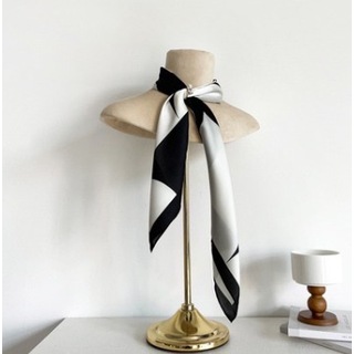【残り僅か】夏　ファッション　スカーフ　ブラック　シンプル　ヘアバンド(バンダナ/スカーフ)