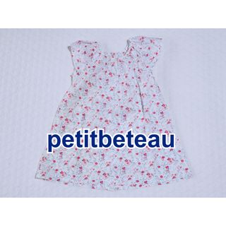 プチバトー(PETIT BATEAU)のpetitbeteau プチバトー  小花柄　ワンピース　チュニック　12/74(ワンピース)