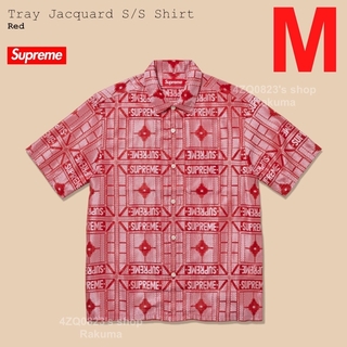Supreme Tray Jacquard S/S Shirt Red M(シャツ)