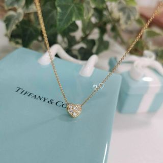 ティファニー(Tiffany & Co.)のティファニー　ハートパヴェダイヤモンドネックレス　Ꮶ18ゴールド　ペンダント(ネックレス)