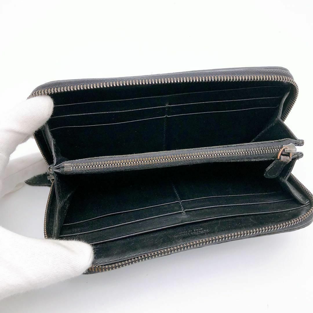 BOTTEGA VENETA 黒 イントレチャート ラウンドジップ 長財布 黒 BOTTEGA VENETA 黒 イントレチャート ラウンドジップ 長財布 黒