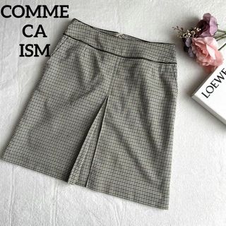 COMME CA ISM - COMMECAISM コムサイズム　スカート　千鳥柄　総柄　Lサイズ　おしゃれ