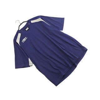 umbro アンブロ ロゴ トレーニングウェア Tシャツ sizeM-L/紺 ■◆ メンズ