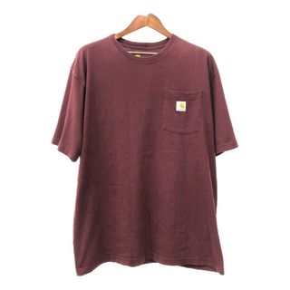 カーハート(carhartt)のCarhartt カーハート ポケット 半袖Ｔシャツ ワンポイント ワインレッド (メンズ XL) 中古 古着 Q7414(Tシャツ/カットソー(半袖/袖なし))