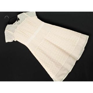 BANANA REPUBLIC バナナリパブリック 総レース Aライン ワンピース size4/アイボリー ■◆ レディース