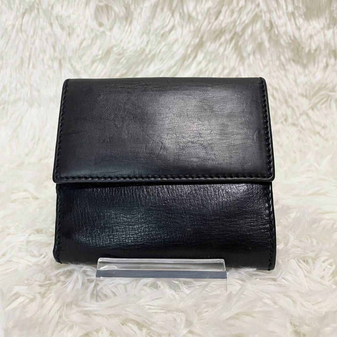 極美品 グッチ 二つ折り財布 GGマーモント オールレザー 小銭入れ ブラック 極美品 グッチ 二つ折り財布 GGマーモント オールレザー 小銭入れ ブラック