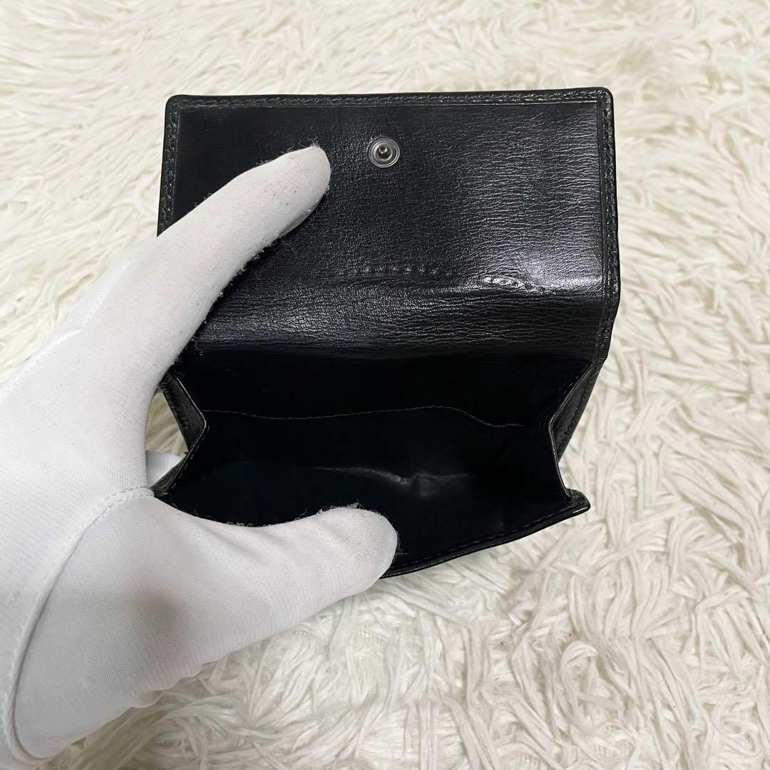 極美品 グッチ 二つ折り財布 GGマーモント オールレザー 小銭入れ ブラック 極美品 グッチ 二つ折り財布 GGマーモント オールレザー 小銭入れ ブラック