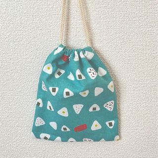 コップ袋　巾着袋　綿麻　おにぎり　ハンドメイド